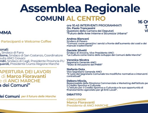 Programma dell’Assemblea Regionale – 16 ottobre 2026, Tag Hotel di Fano